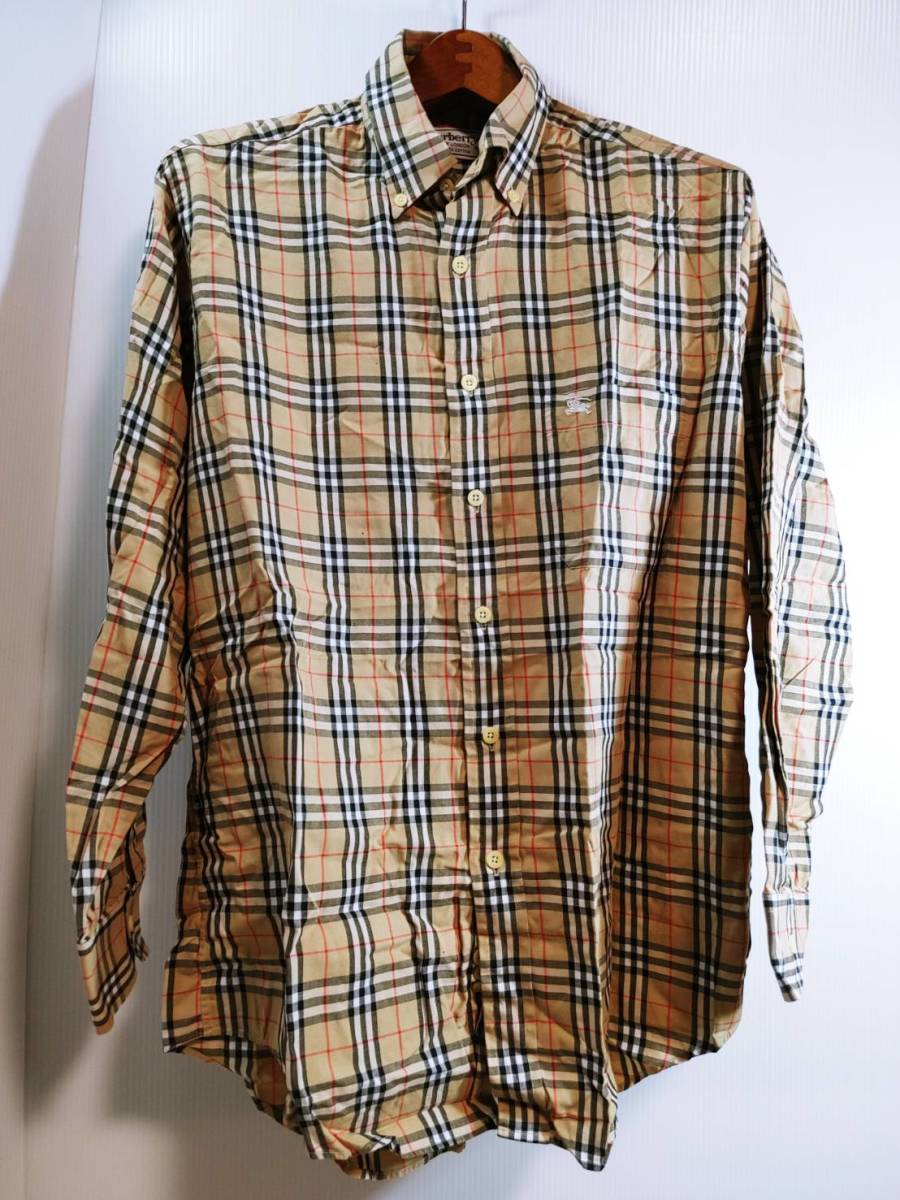 良品 Burberrys バーバリー チェック柄ボタンシャツ 39 M