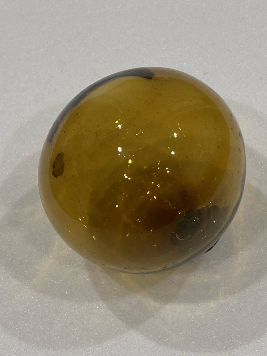 ガラス浮き玉琥珀色楕円形