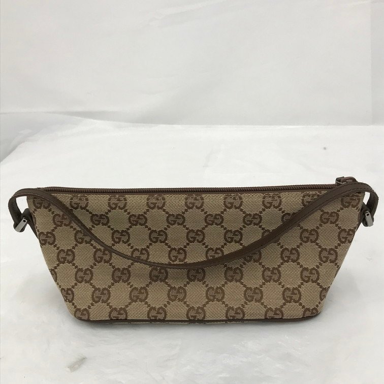 グッチ GUCCI GGキャンバス ポーチ バッグ キャンバス レザー ベージュ