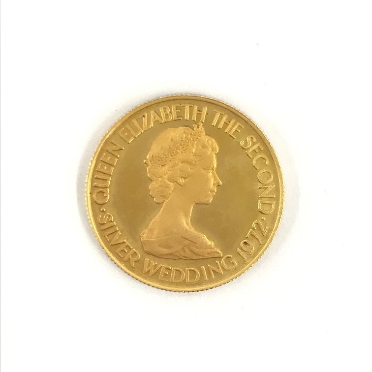 K22 ジャージー金貨 1972 10ポンド 総重量4.9g【BJAL5057】 1⁄10oz K18 K22