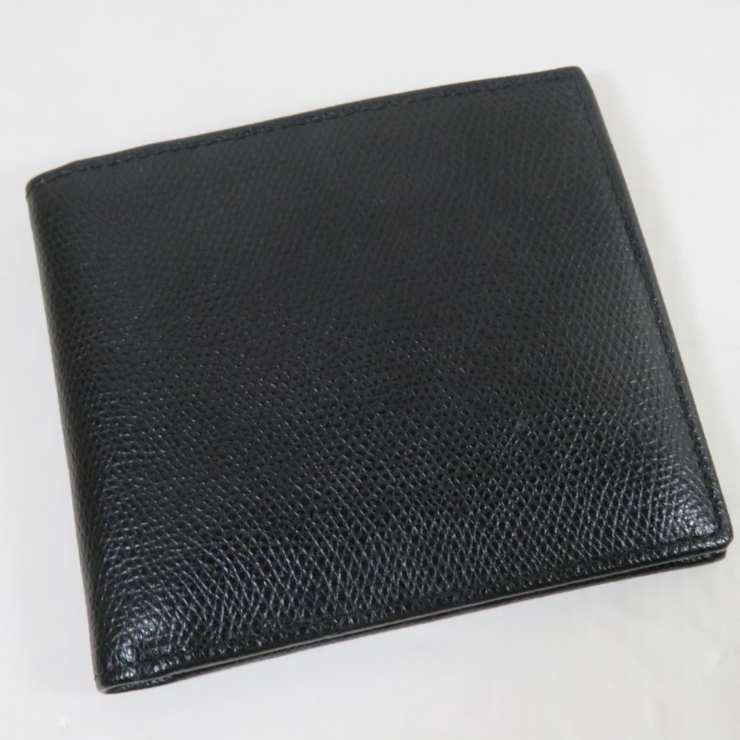 バリー 二つ折り財布 黒 レザー バリー BALLY 黒いレザー二つ折り財布