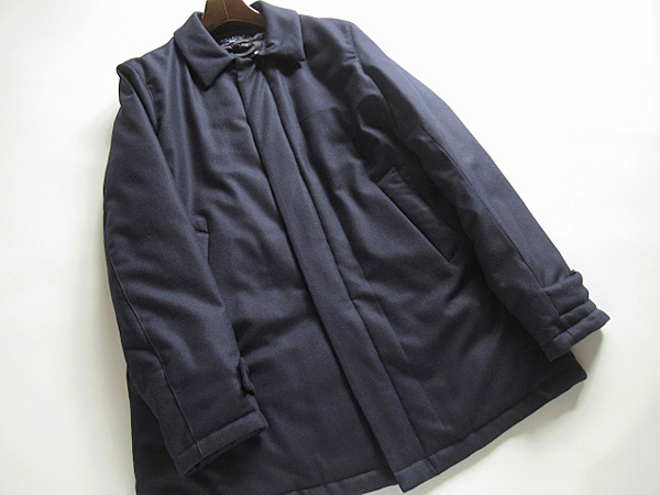 新品◆13万円 防寒★正規品 麻布テーラー R&BLUES by azabu tailor★ウール ダウンステンカラーコート M 濃紺