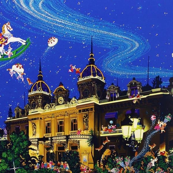 真作 WISH ヒロ ヤマガタ モンテカルロの夜 シルクスクリーン 15号大 