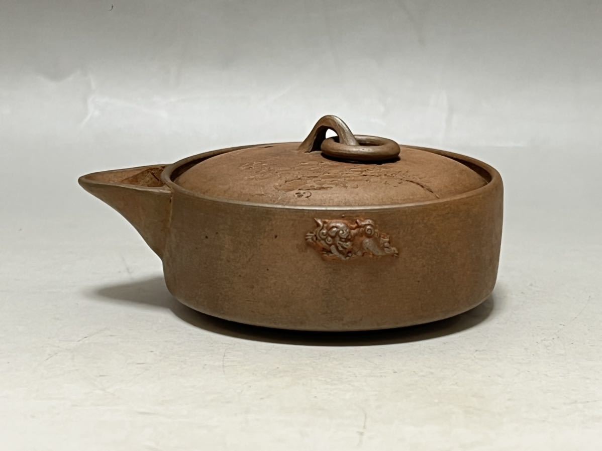 備前焼　龍の装飾付き 宝瓶 急須 陶器　銀瓶茶托唐物煎茶道具鉄瓶朱泥急須 煎茶道具 温故焼 宝瓶 急須 獅子 陶芸 備前 【公式通販】
