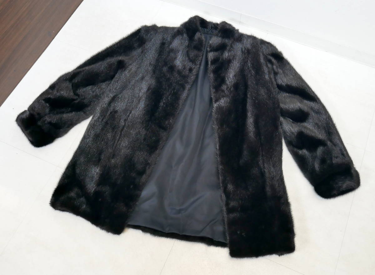 GN7575#最高級毛皮*サガミンク/SAGAMINK*銀サガ*ファーコート*ハーフ
