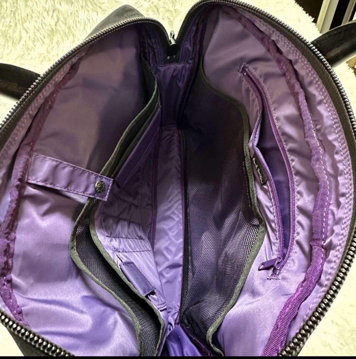 美品　ポールスミス　ボストンバッグ　2way Paul Smith パープル Paul Smith ポールスミス 2way ビジネスバッグ ブリーフケース メンズ