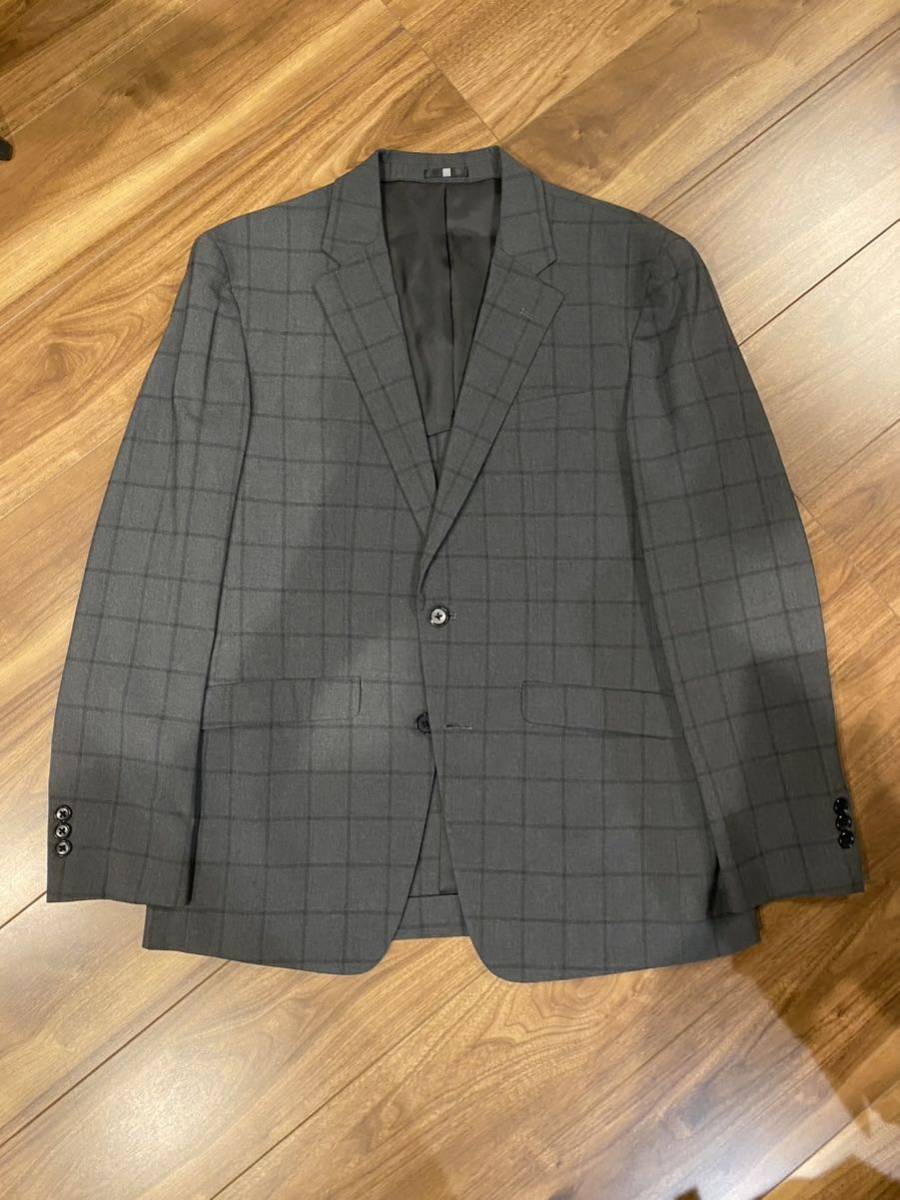 リネン混⭐︎SUIT SELECT セットアップスーツ ウィンドウペン グレー M