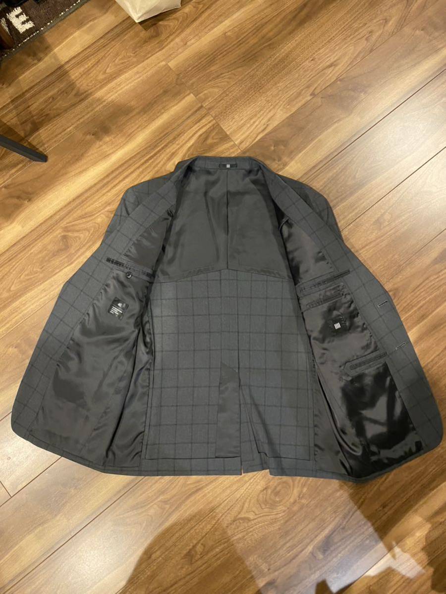 リネン混⭐︎SUIT SELECT セットアップスーツ ウィンドウペン グレー M