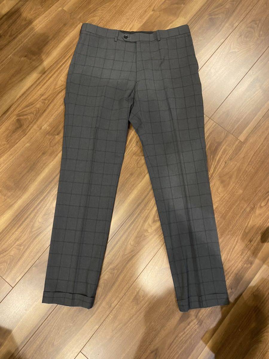 リネン混⭐︎SUIT SELECT セットアップスーツ ウィンドウペン グレー M リネン混⭐︎SUIT SELECT セットアップスーツ ウィンドウペン グレー M