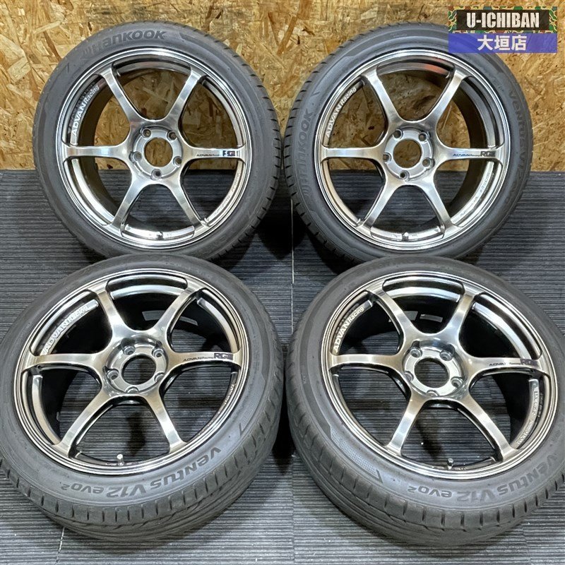 アドバン RGIII 18インチ×8.5 +51 5H 114.3 ハンコック ヴェンタス V12 evo2 2021年製 245/40R18 97Y WRX STI等に ◎002