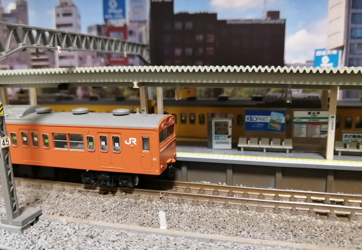 Nゲージジオラマ　都市駅の島式ホーム