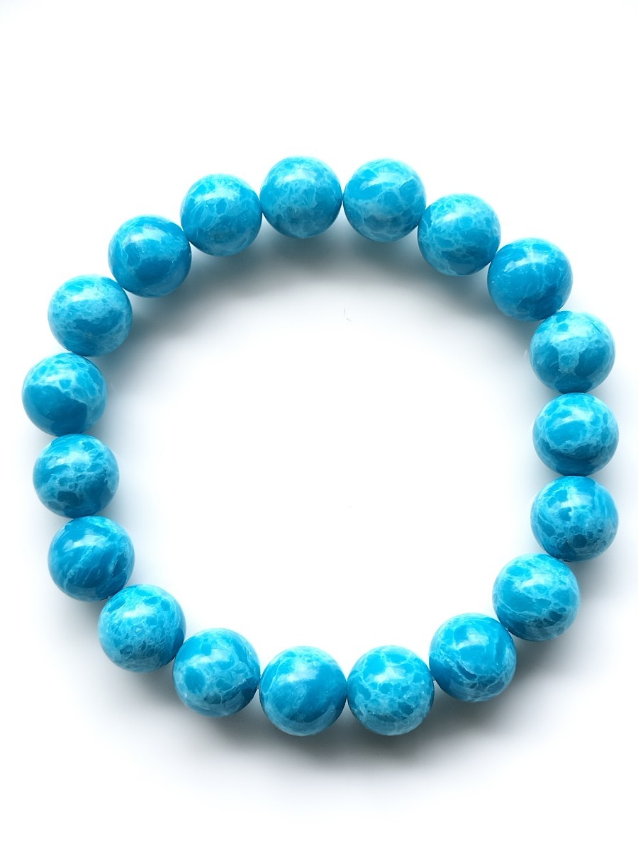 ラリマー 海紋石 天然石 丸玉 ブレスレット 10mm 【公式通販】