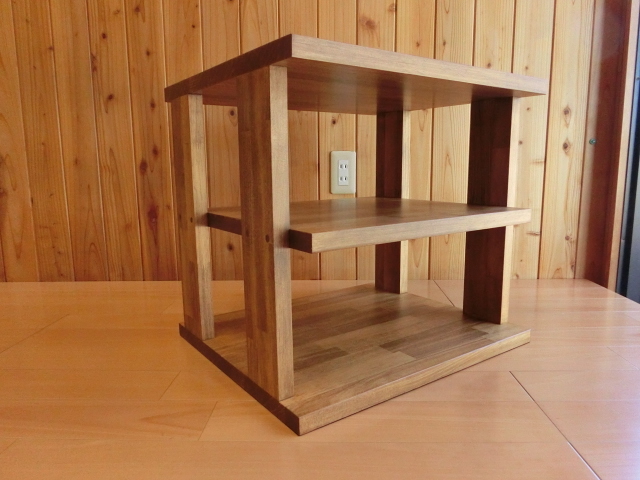 fancy original　1列3段　オーディオラック　ウォルナット色　パイン材25ミリ厚　底面フェルト付き