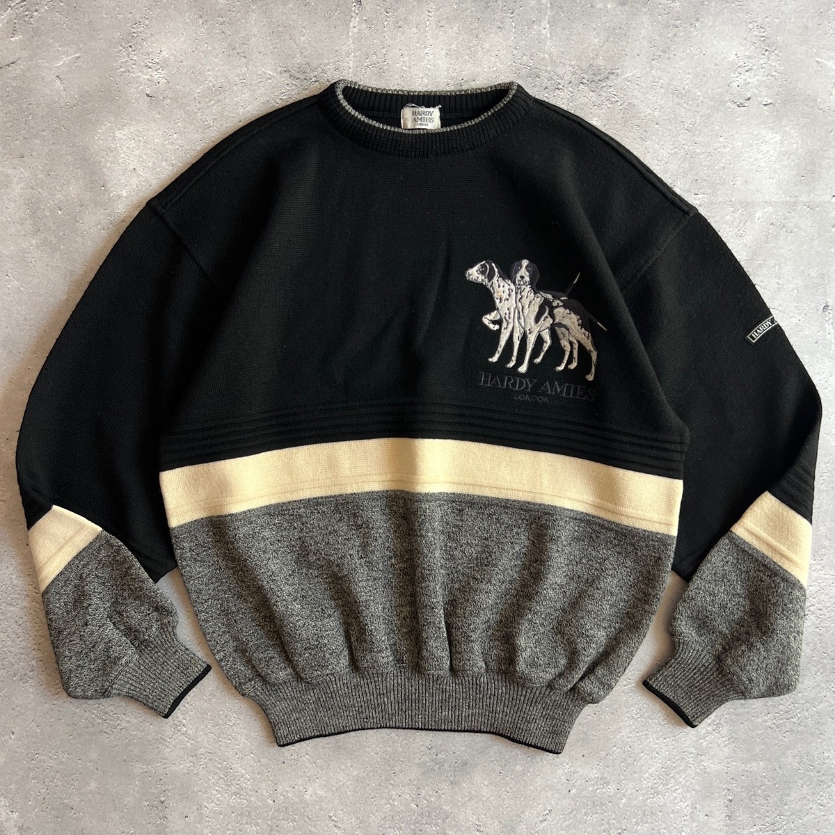 圧倒的存在感】 HARDY AMIES ハーディエイミス / ウール クルーネック 