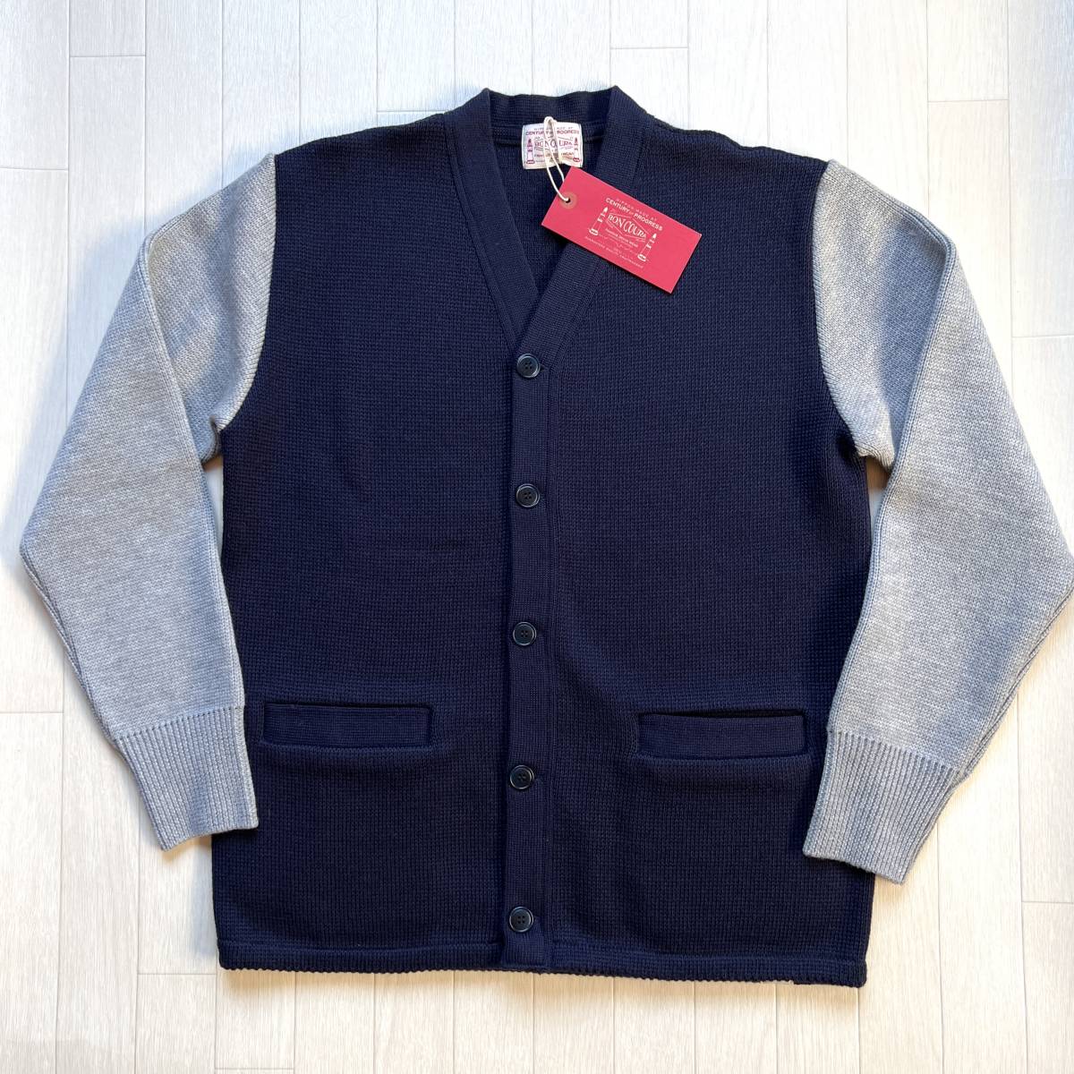 廉価販売 新品 22AW 別注 BONCOURA BICOLOR IVY CARDIGAN バイカラー