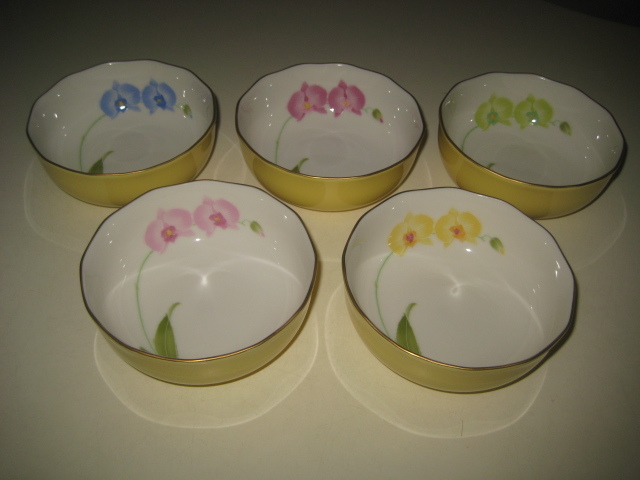 香蘭社 胡蝶蘭 小鉢揃 5色 蘭の花 黄色 中鉢 5客セット 【公式通販】