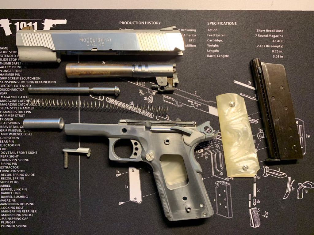 WA COLT 1911 government Perlgripパーツフルセットコルトガバメント 
