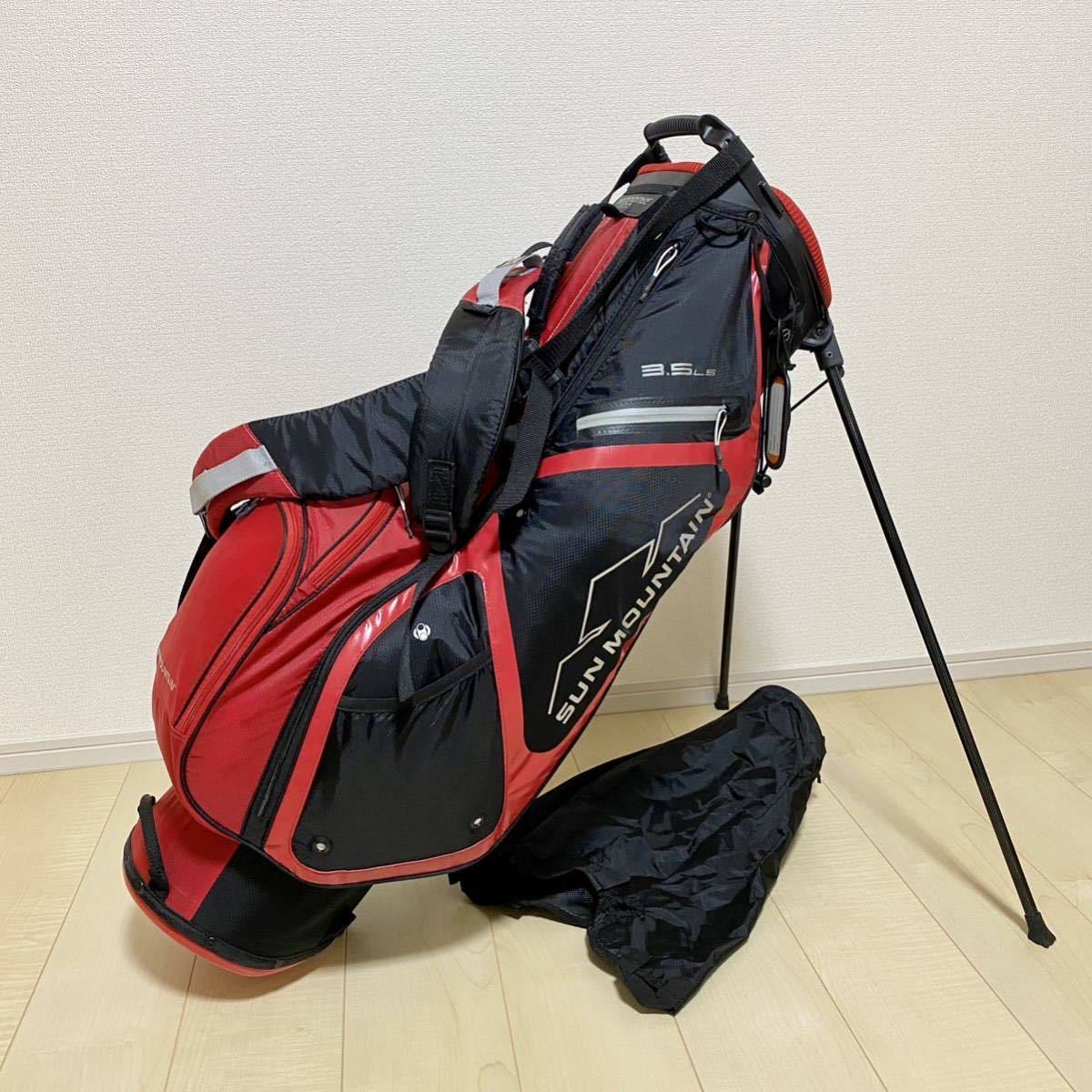 ゴルフ サンマウンテン☆SUN MOUNTAIN☆3.5LS☆スタンドバッグ☆黒x赤