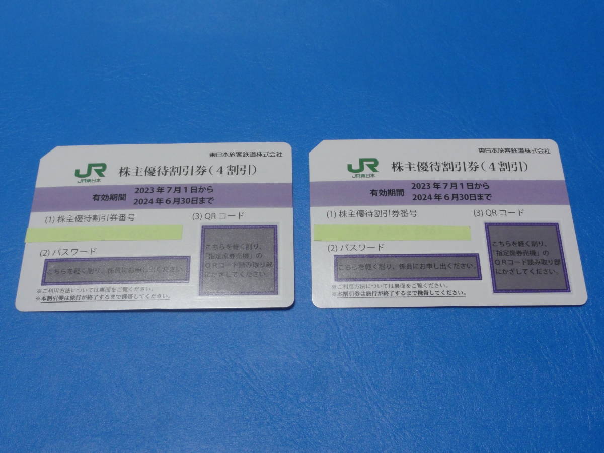 【株主優待券】JR東日本 株主優待割引券2枚(1枚で4割引) 年末年始に 東日本旅客鉄道　.