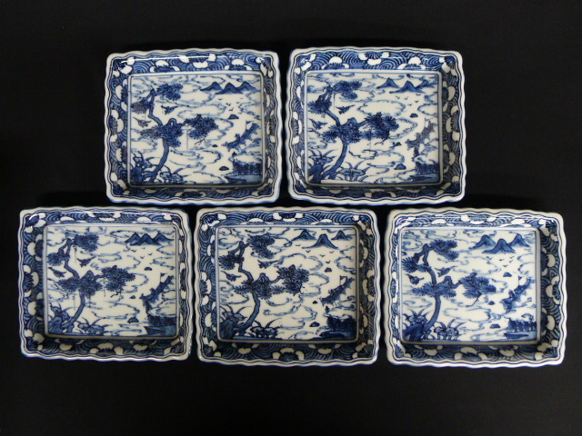 古伊万里 染付 江戸後期 | 角皿 - iichi -古伊万里 角皿(染付)