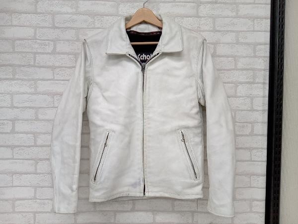 Schott シングルライダース ホワイト メンズ サイズ38 ショット レザー