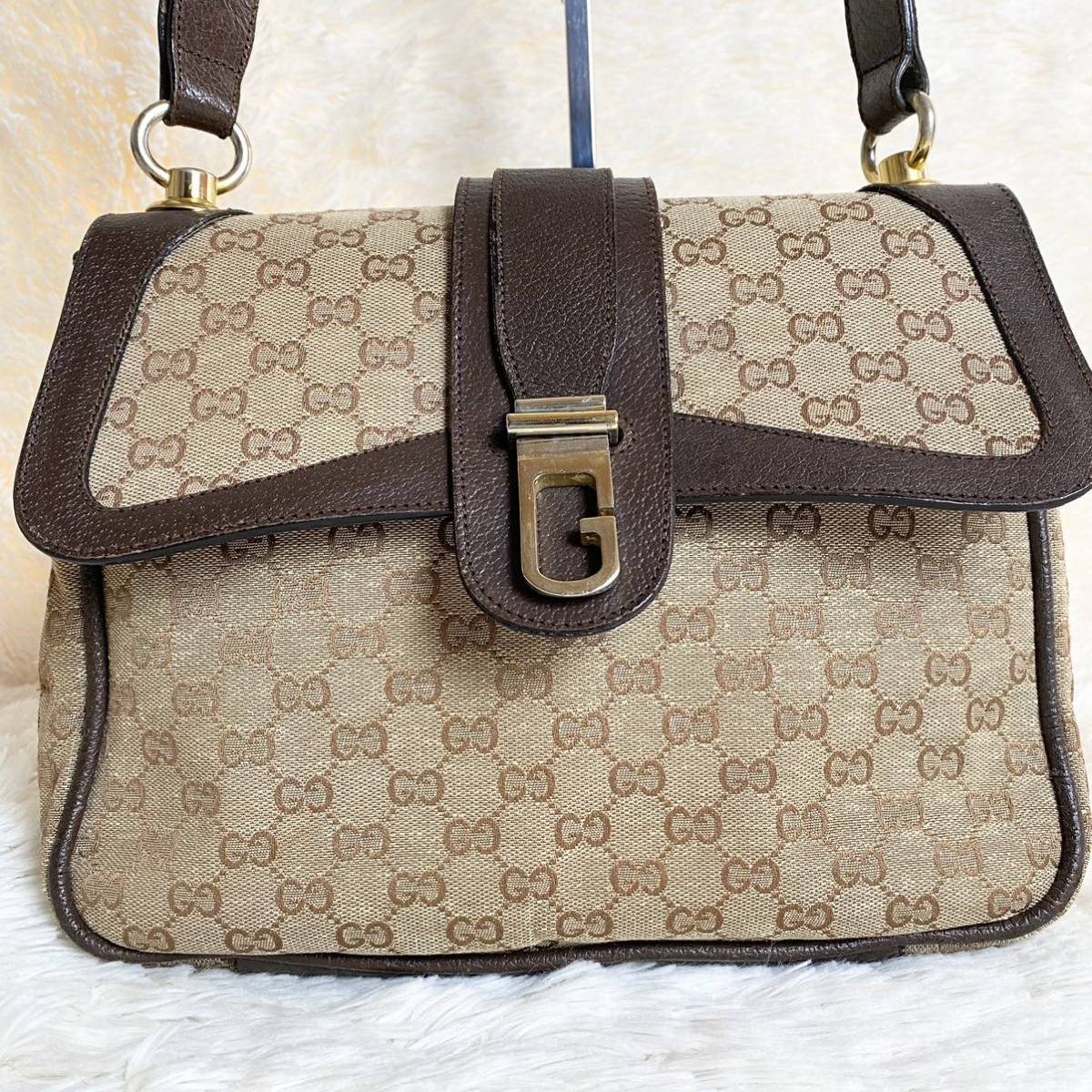 GUCCI オールドグッチ シェリーライン PVC 2way ショルダーバッグ｜H 1