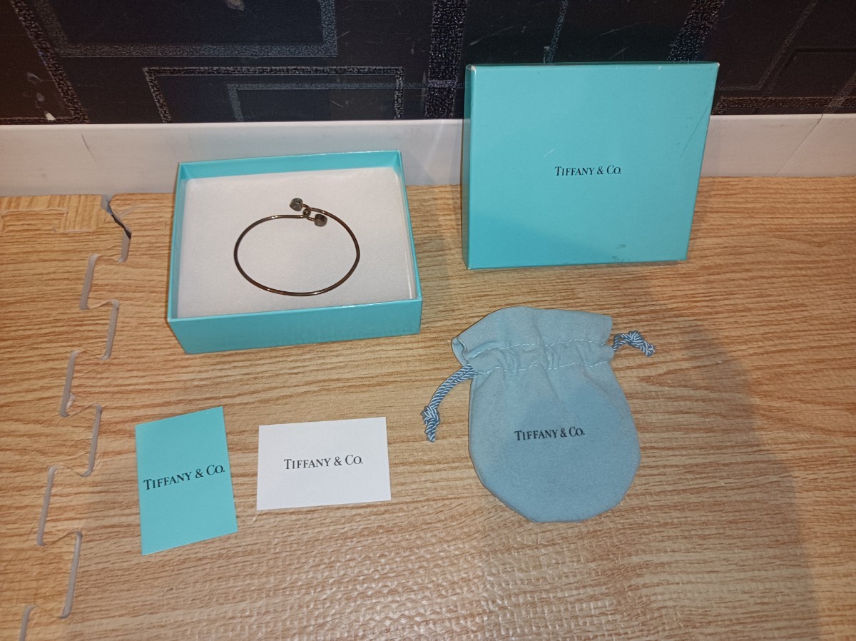 格安，安い nn0202 219 TIFFANY&Co. ティファニー ダブルハート バングル シルバー 925/750 現状品 レディース フック ブレスレット 重量8.9g(バングル)｜売買されたオークション情報、yahooの商品情報をアーカ バングル