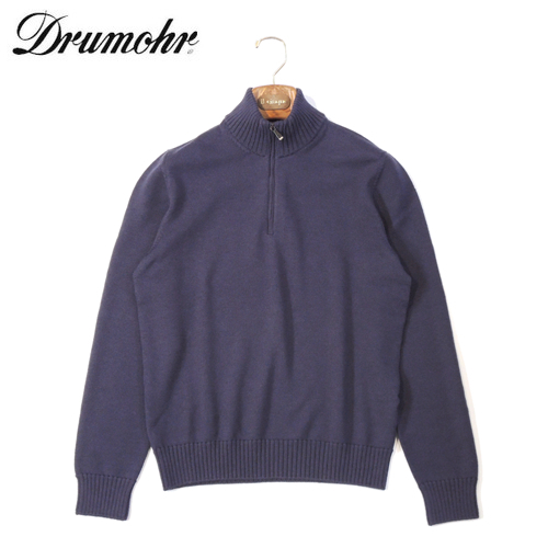 【40%OFF・新品・48】Drumohr（ドルモア）ファインメリノウール 8GGハーフジッププルオーバーニット ネイビー D7M203