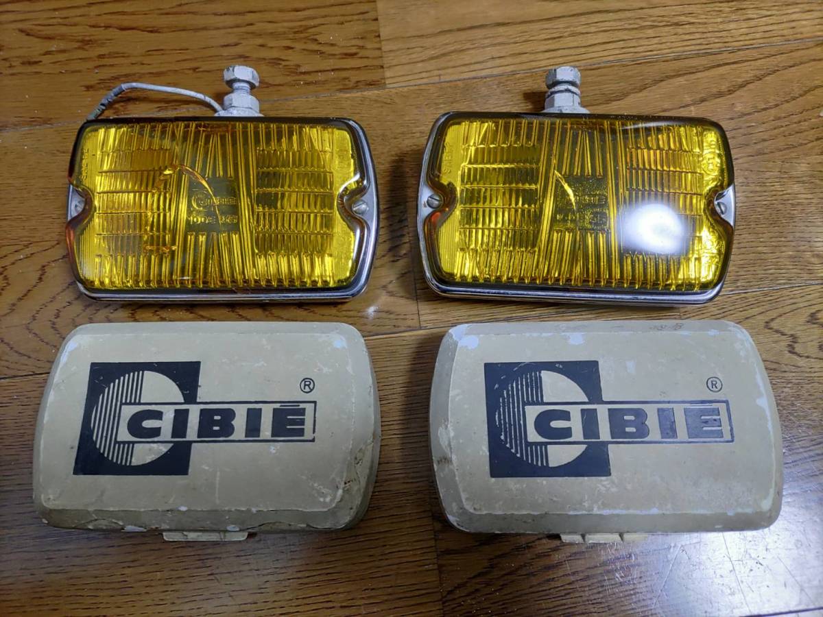 希少 当時物 CIBIE シビエ フォグランプ クリア メッキ 角形 35角型