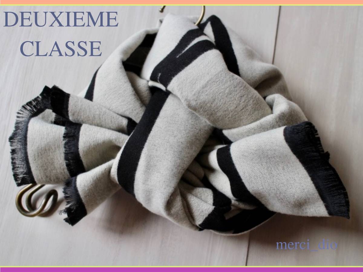 DeuxiemeClasse AISH ストール　アイシュ　ドゥーズィエムクラス ドゥーズィエムクラス DEUXIEME CLASSE シルク混 幾何学デザイン