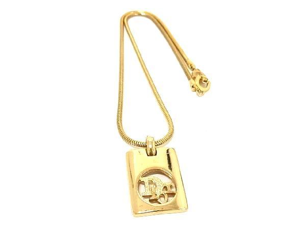 1円 ■極美品■ ChristianDior クリスチャンディオール ヴィンテージ ネックレス ペンダント アクセサリー ゴールド系 AQ9380