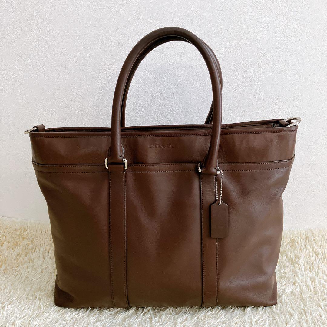 未使用級】 COACH F71562 レザー ビジネストート ブリーフケース COACH