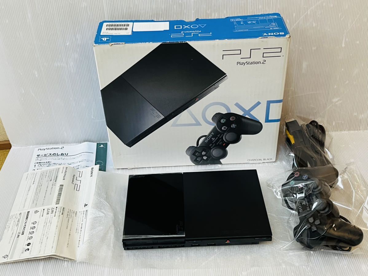 ★動作確認のみ　未使用　極美品　PS2 PlayStation 2 チャコール・ブラック (SCPH-90000CB) black ブラック sony 付属品完備　送料無料★