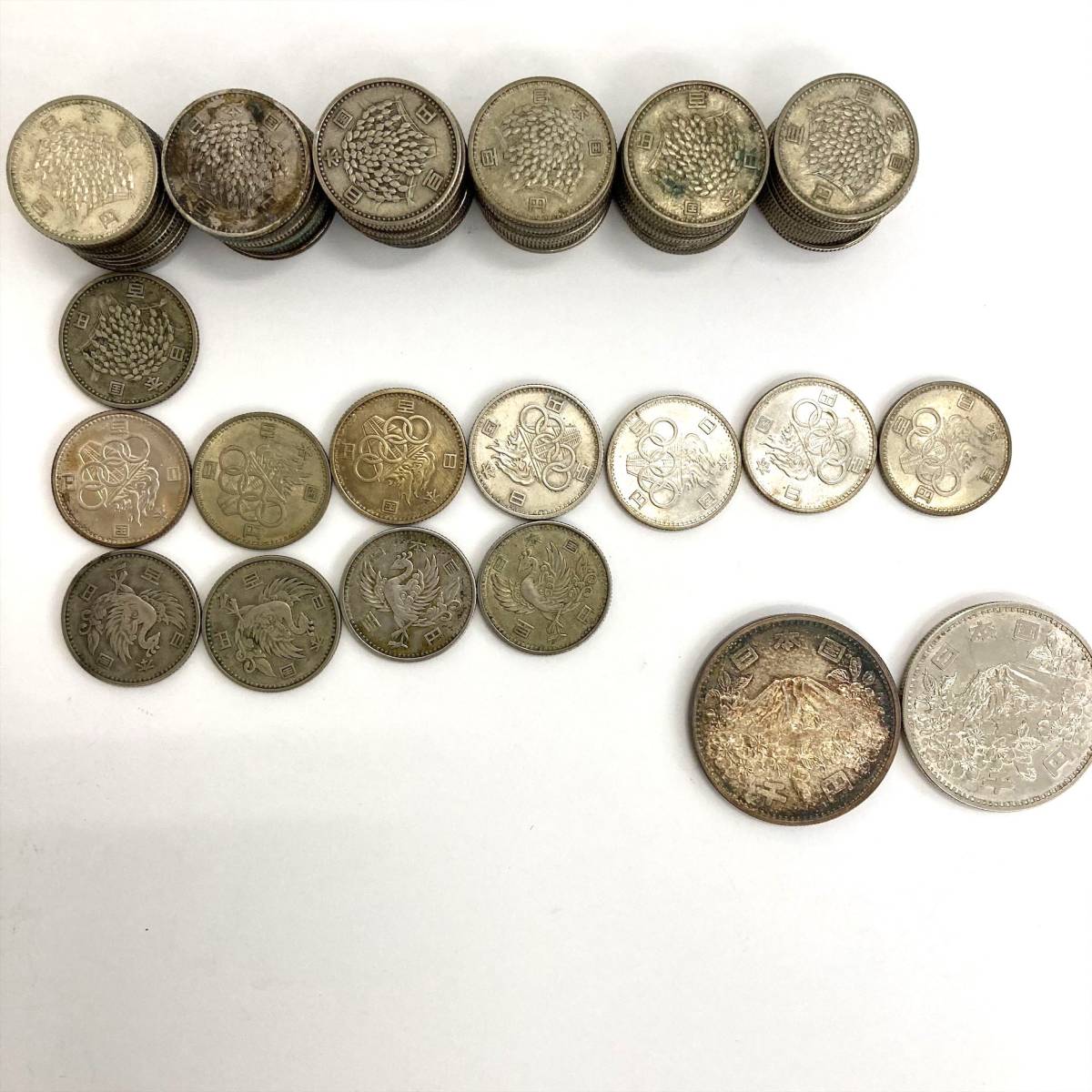 最安値，定番 ♯3091A 100円銀貨 1000円銀貨 稲穂61枚 五輪７枚 鳳凰4枚 1 000円2枚 合計74枚 額面9200円分(昭和)｜売買されたオークション情報、yahooの商品情報をアーカイブ公開 - オークファン 記念硬貨