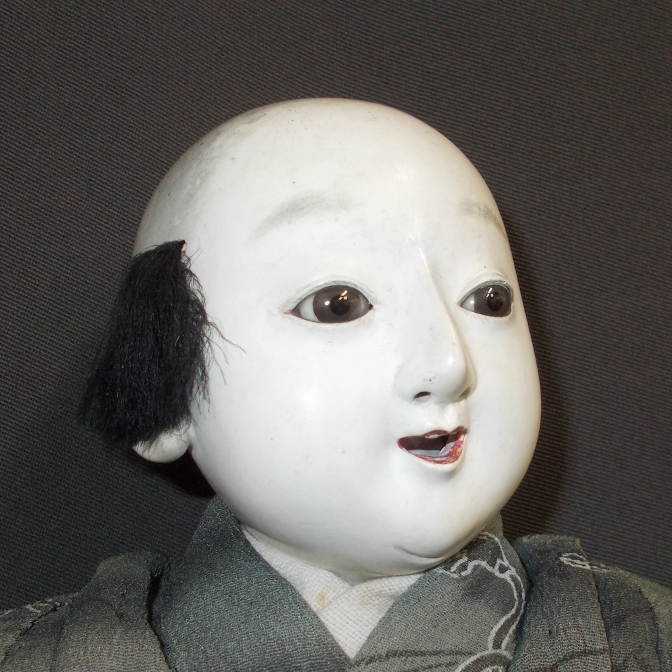 ◇古い時代の市松人形男の子◇『三つ折れ人形』◇古裂・縮緬・抱き人形
