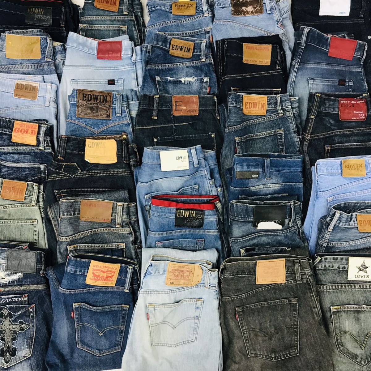 ▲11-8 メンズ デニム パンツ まとめ 30点 セット ジーンズ ジーパン Levi''s 501 505リーバイス EDWIN エドウィン 他 大量 卸 まとめ売り