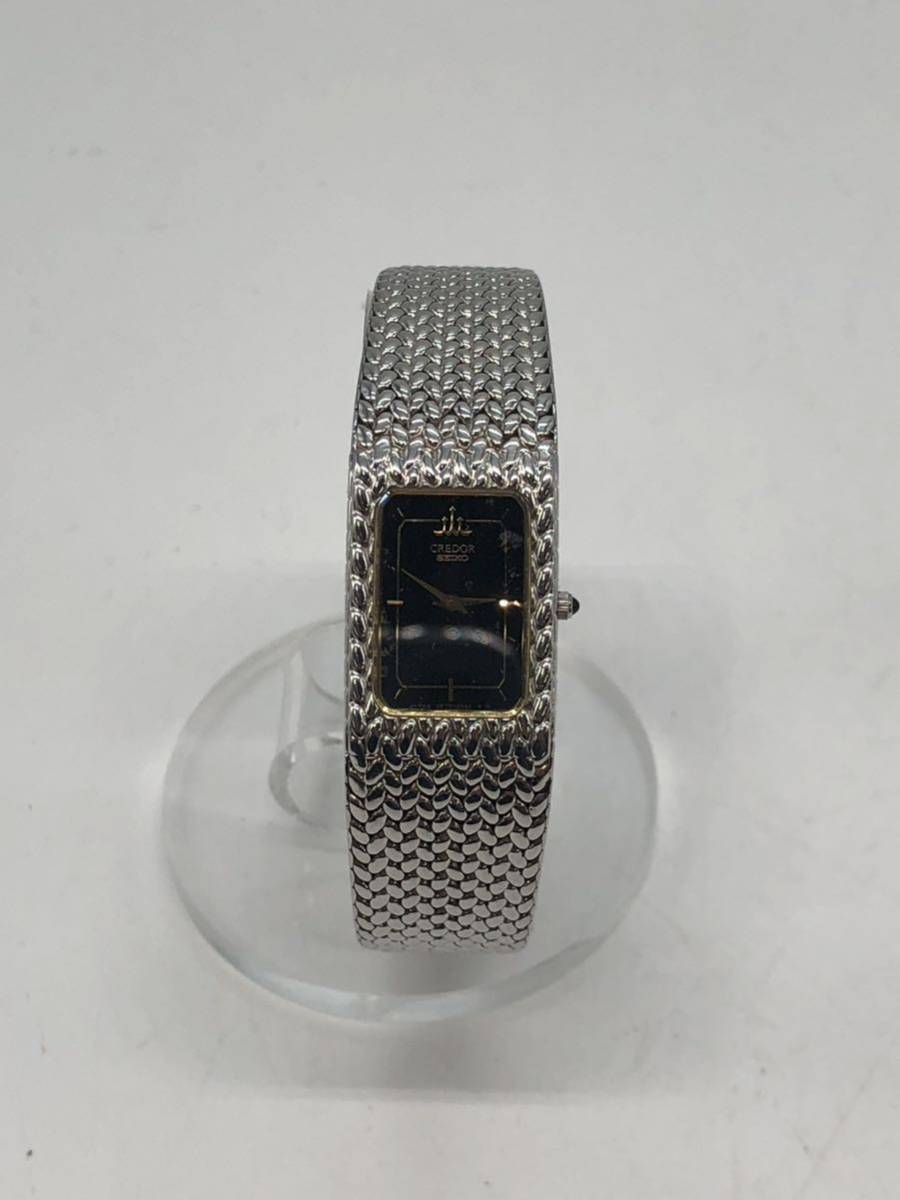 川　SEIKO セイコー クレドール 2F70-5341 黒文字盤 ステンレスベルト レディース 腕時計 OZ 不動品