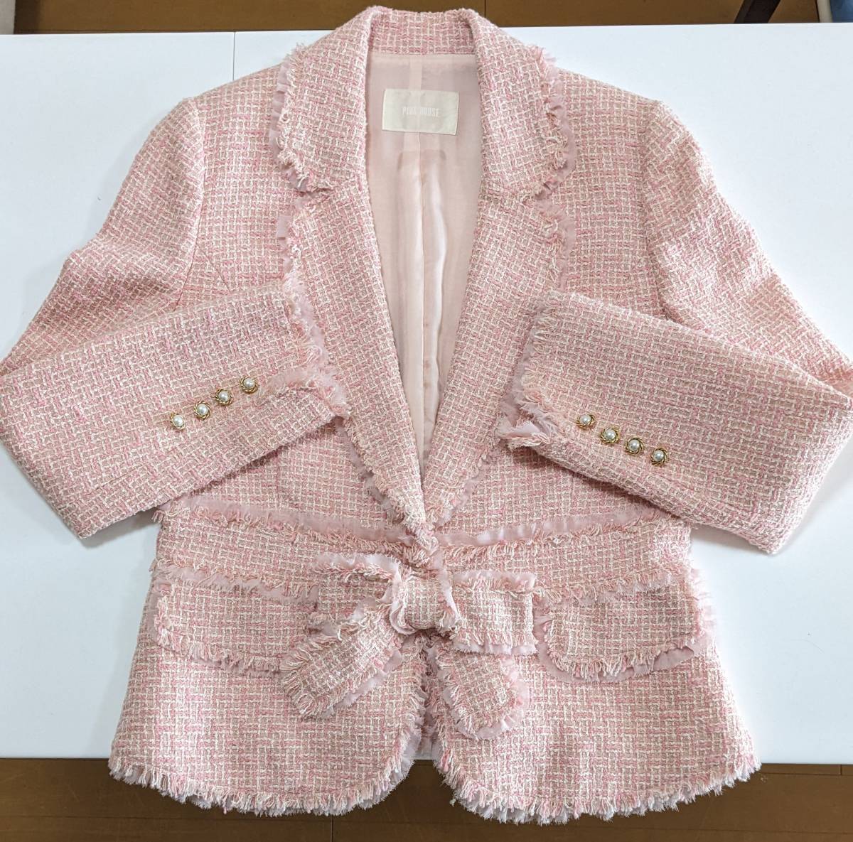 ピンクハウス　ニットジャケット PINKHOUSEピンクハウス ジャケット ピンク ピンクハウス ウール×ニット