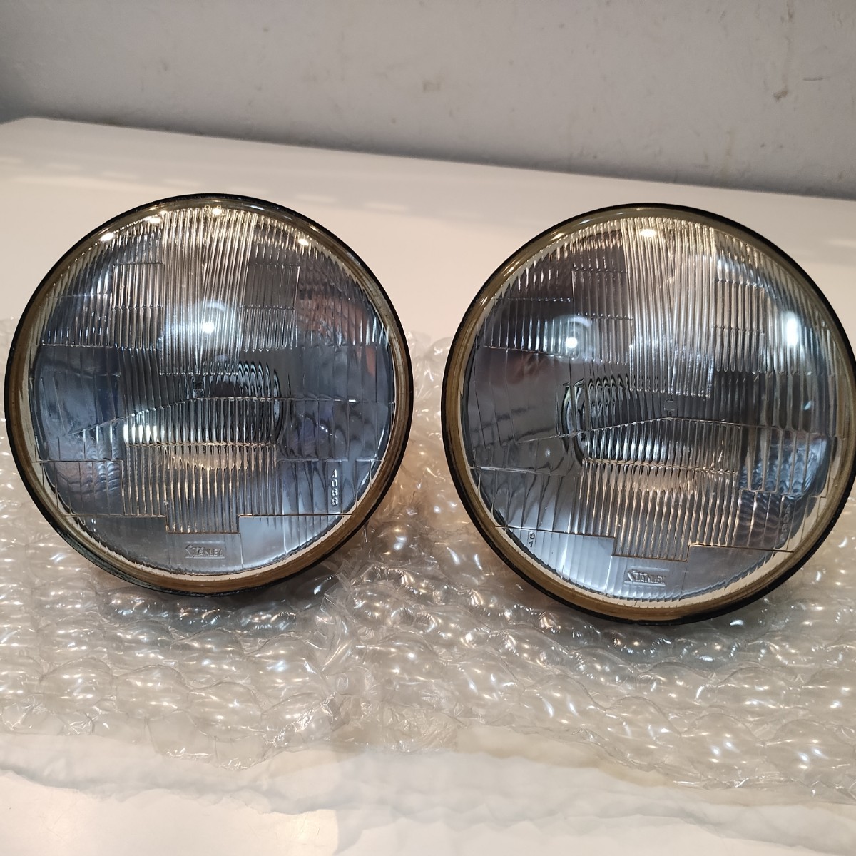 NA6 NA8 ロードスター JA型 ジムニー AC キャロル 希少 ヘッドランプ 凸レンズ 旧車 独 OSRAM H4バルブ付 スタンレー 4066 国内用