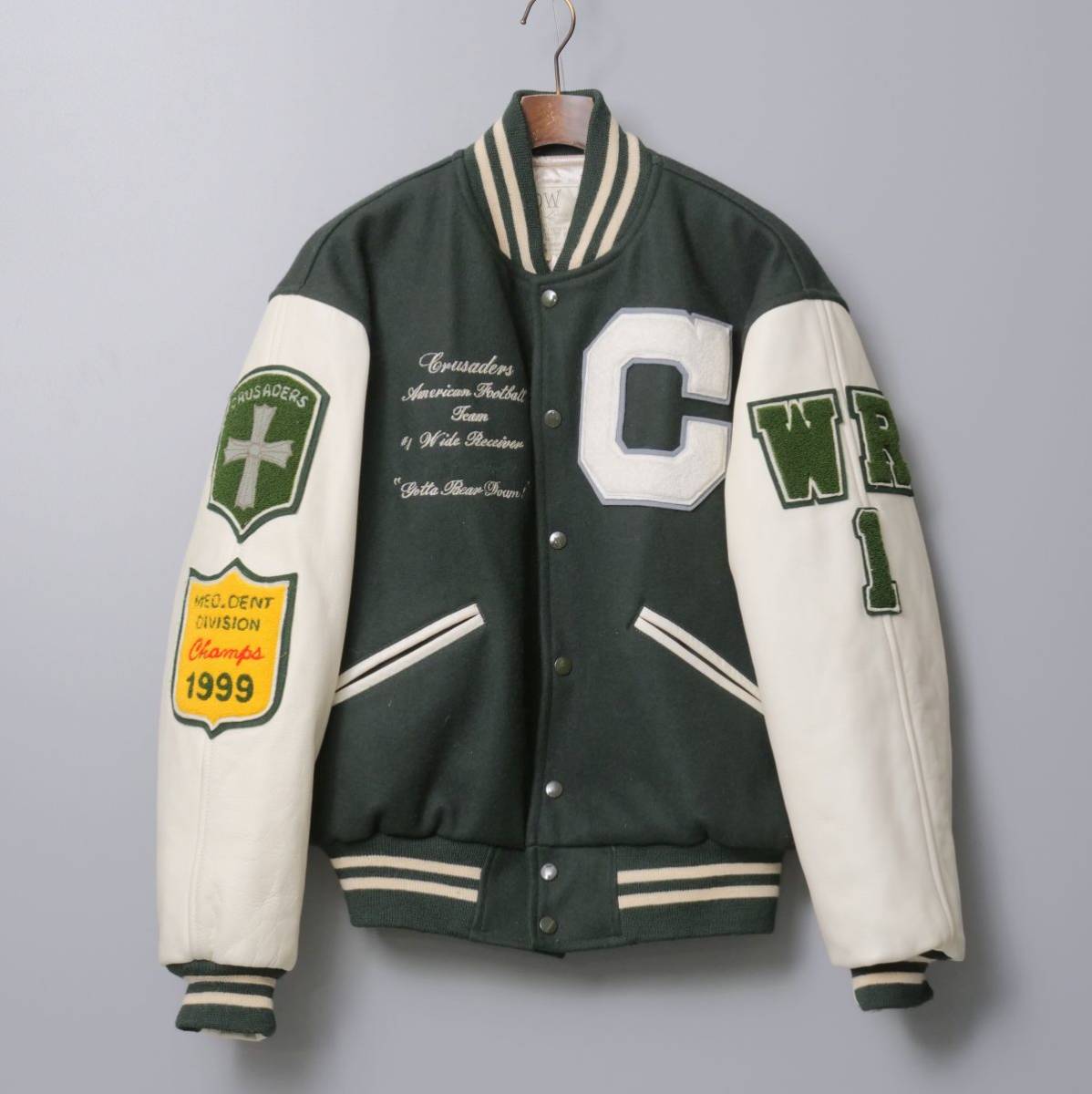 TG6553//*DAVID WORKSHOP*メンズL/明海大学クルセイダーズ/革袖スタジャン/スタジアムジャンパー/アワードジャケット/レタードジャケット