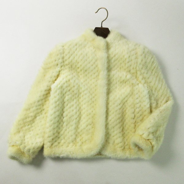 r5f111301★毛並み綺麗 Herbette 逆毛 パールミンク コート 着丈60cm 13号