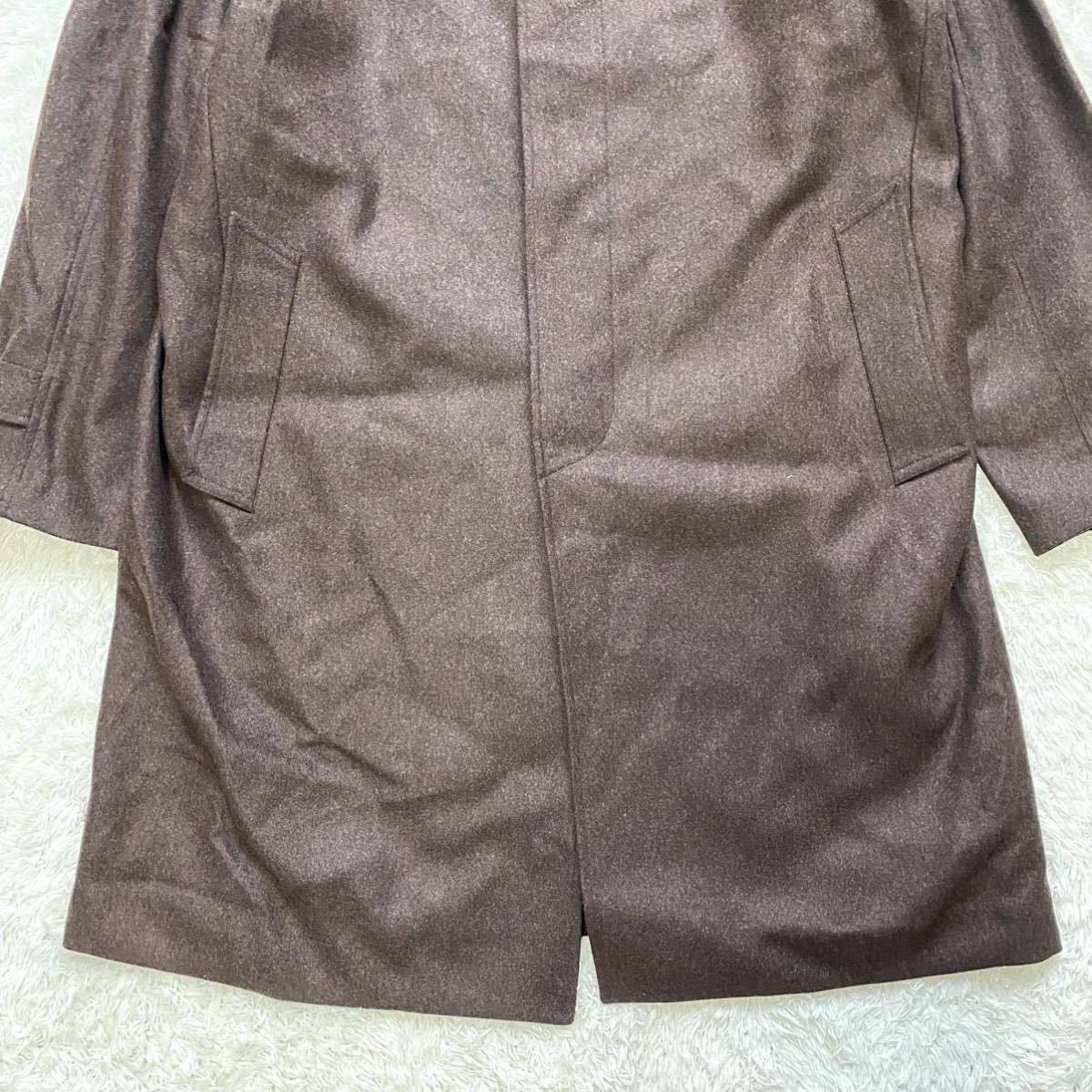 【人気定番，限定セール】 極希少●3XL!!【高級カノニコ生地】銀座グローバルスタイル ステンカラーコート ワインレッド ウール 100% ロング 比翼 大きいサイズ 青 赤