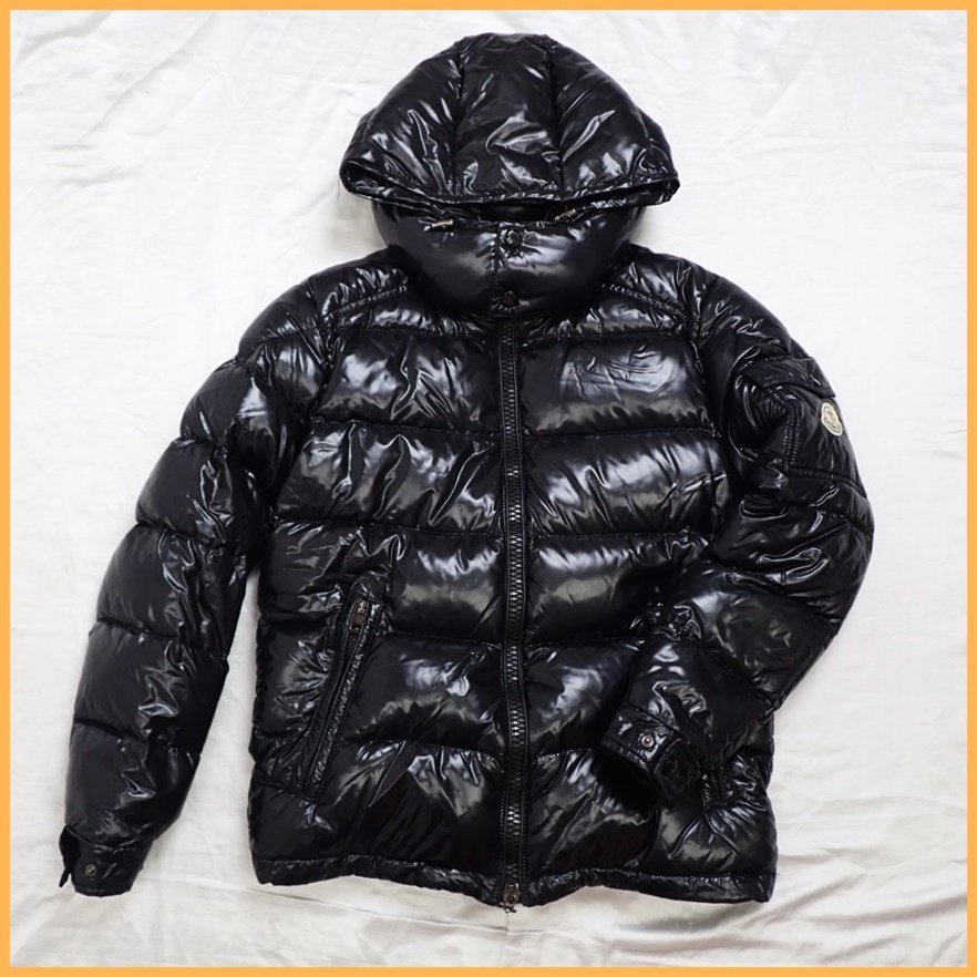 □MONCLER/モンクレール MAYA GIUBBOTTO ダウンジャケット 0/メンズS相当/ブラック/ナイロン/光沢感/アルメニア製&1929300002