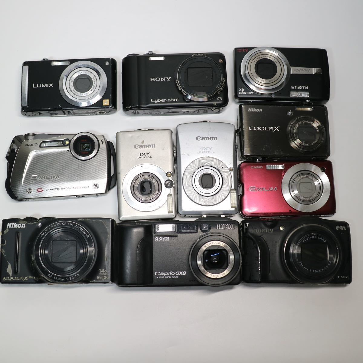 12) デジタルカメラ ジャンク まとめ売り 11台 CANON IXY SONY CASIO