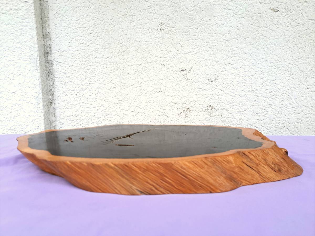 黒檀無垢材 敷板唐木 花台天然木重量3.3Kg飾台/香炉台/平卓銘木/床の間