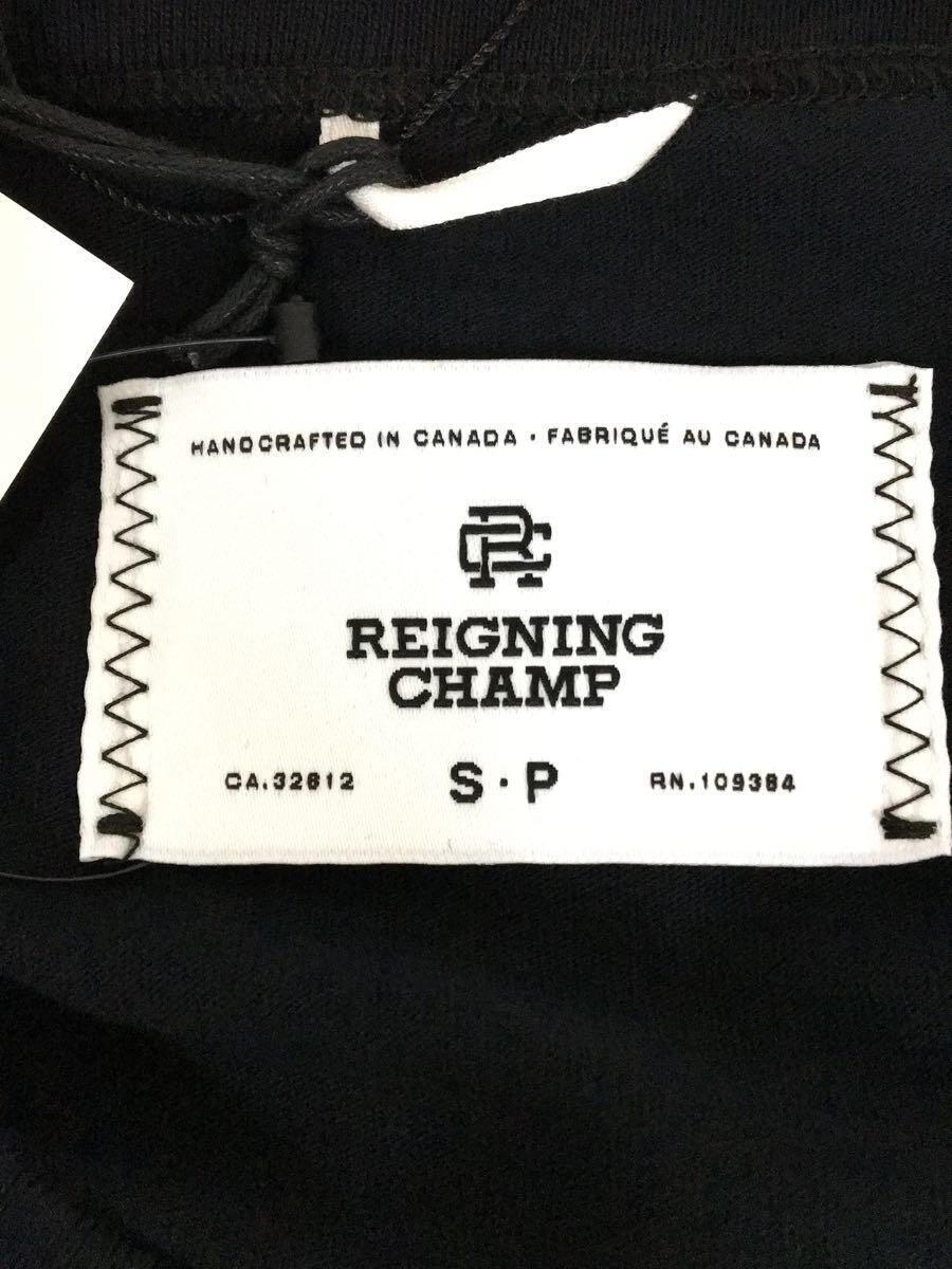 REIGNING CHAMP◆長袖Tシャツ/S/コットン/BLK