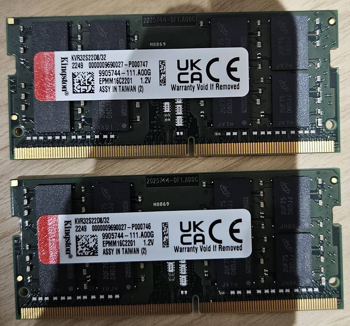 32GB DDR4 KVR32S22D8⁄32 Kingston SODIMM キングストン DDR4-3200 