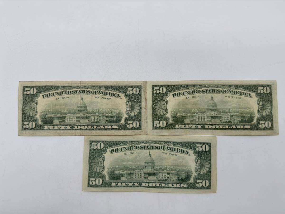 アメリカ 50ドル アメリカドル ドル紙幣 by 新券米ドル紙幣 日米紙幣比較