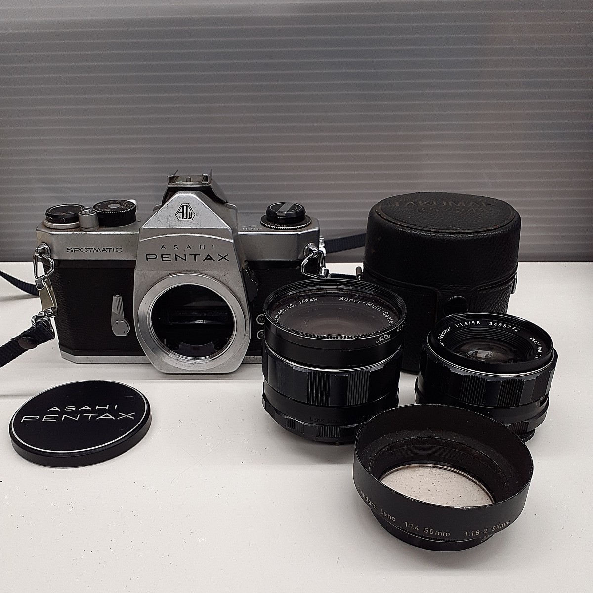 PENTAX ペンタックス SP SPOTMATIC 一眼レフカメラ レンズ2点 super-multi-coated TAKUMAR 1:3.5/24・super-takumar 1:1.8/55 zejま 