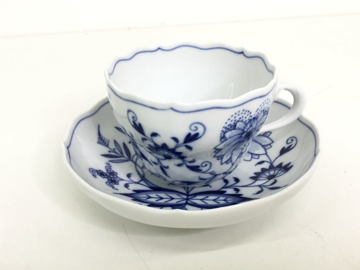 ●営ST379-60　Meissen　マイセン　ブルーオニオン　カップ&ソーサー